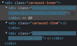 Bootstrap의 Carousel 컴포넌트의 HTML 일부
